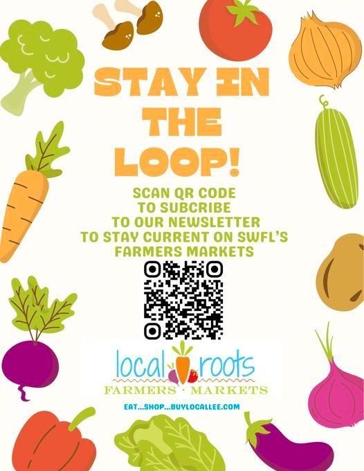 A poster that says stay in the loop with a qr code