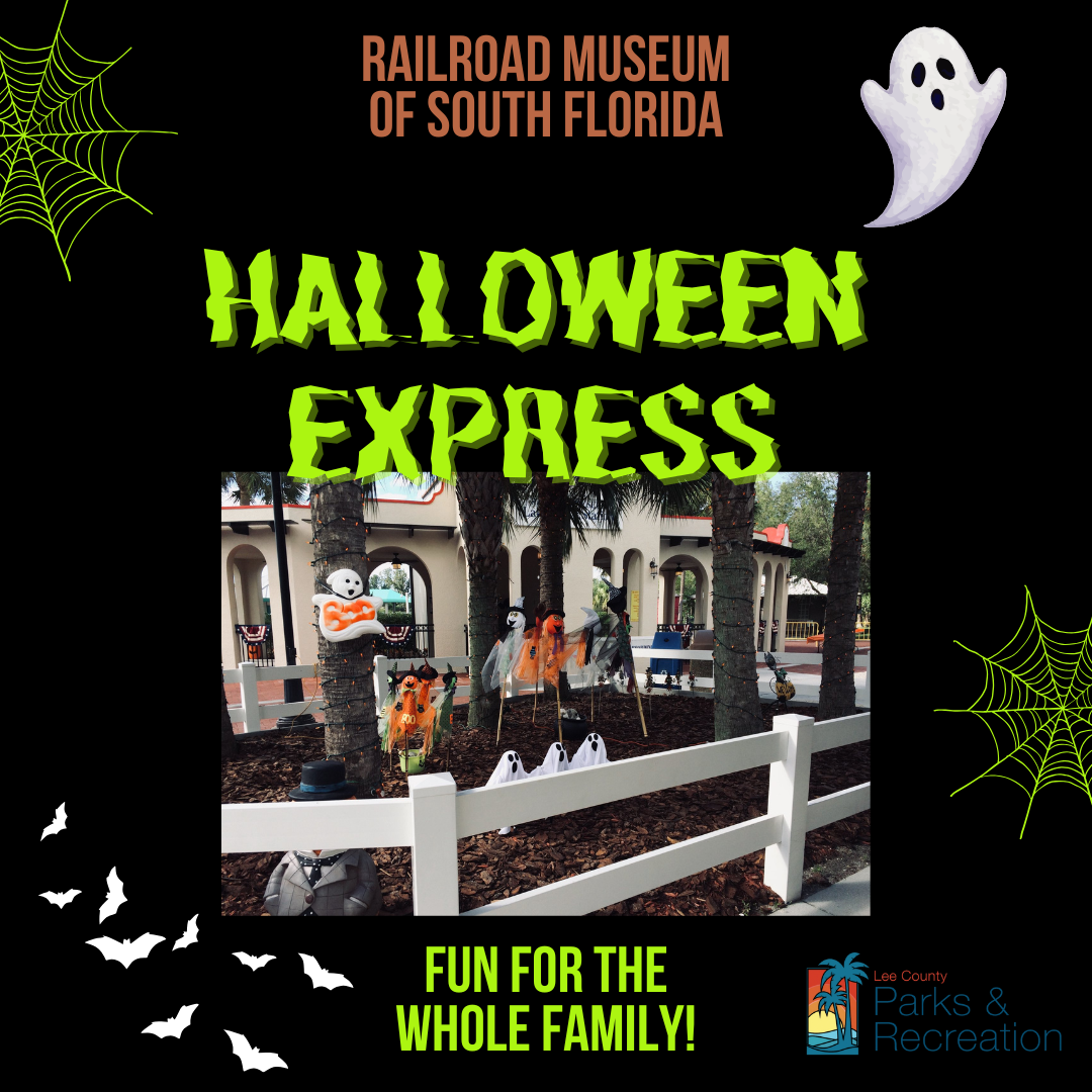 Halloween Express event at Railroad Museum of South Florida. Decorations and a train, fun for the whole family!