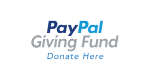 Paypal giving fund donate here logo on a white background