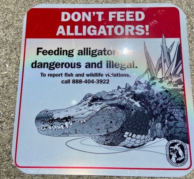 A sign that says do n't feed alligators
