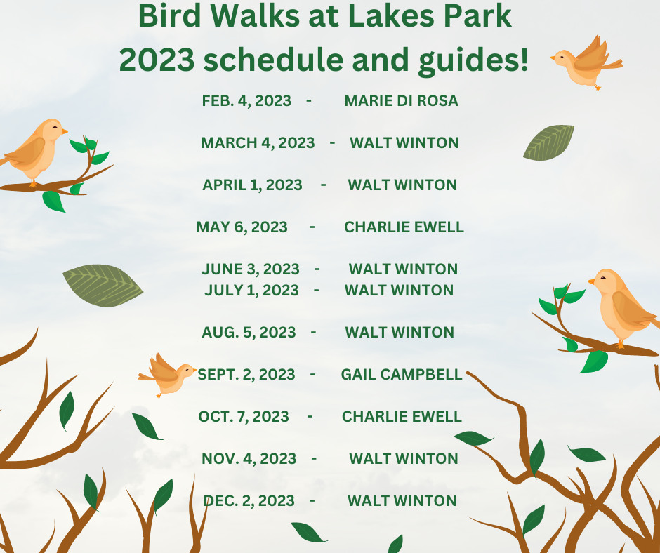 A bird walks at lakes park schedule and guides for 2023