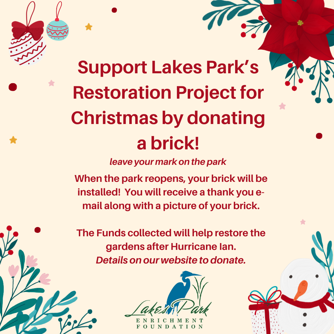 Support lakes park 's restoration project for christmas by donating a brick !