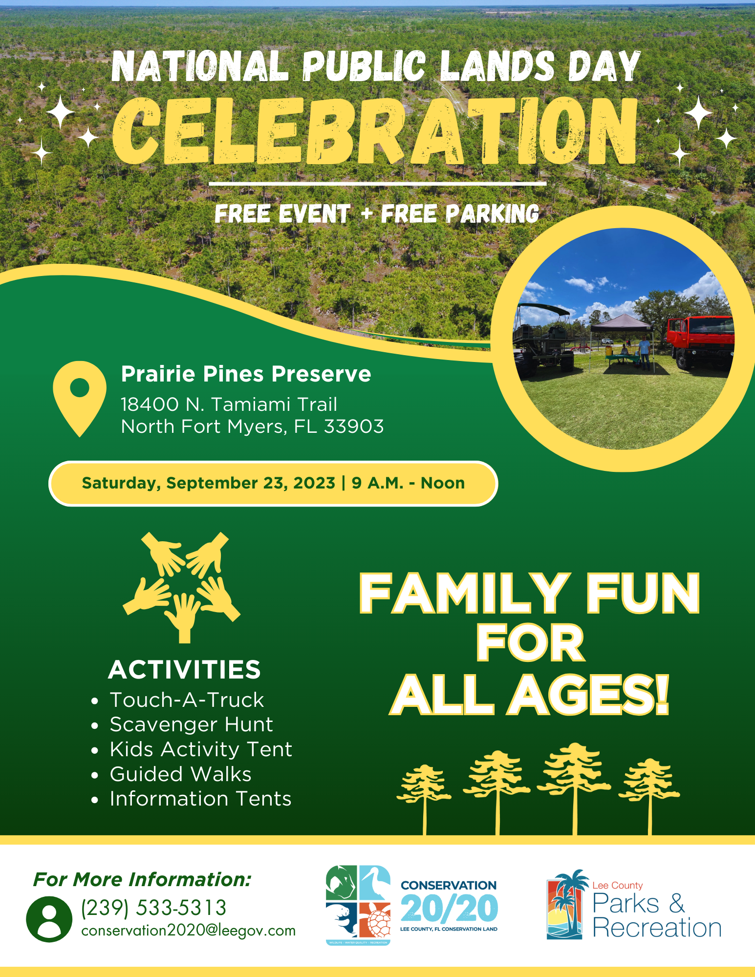 A poster for a national public lands day celebration.