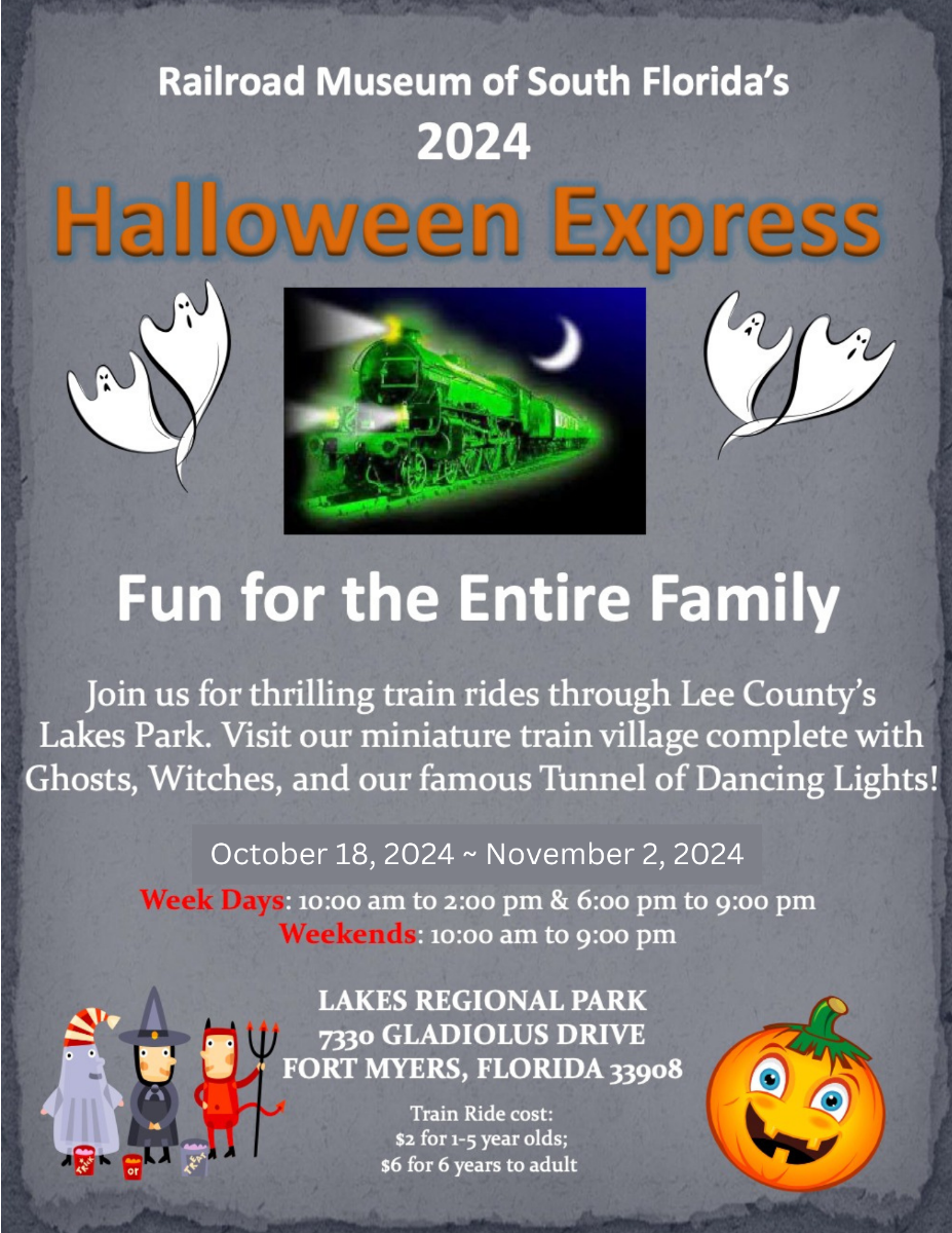 A poster for the railroad museum of south florida 's halloween express