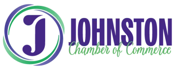 Logo of the Johnston Chamber of Commerce: purple letter 