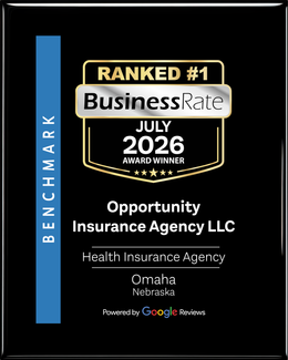 Graphic with blue and white elements. Text states