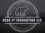 Bear-It Excavating LLC logo with a bear silhouette in a circle, text "Bringing Your Visions to Life!", and "Property Services."