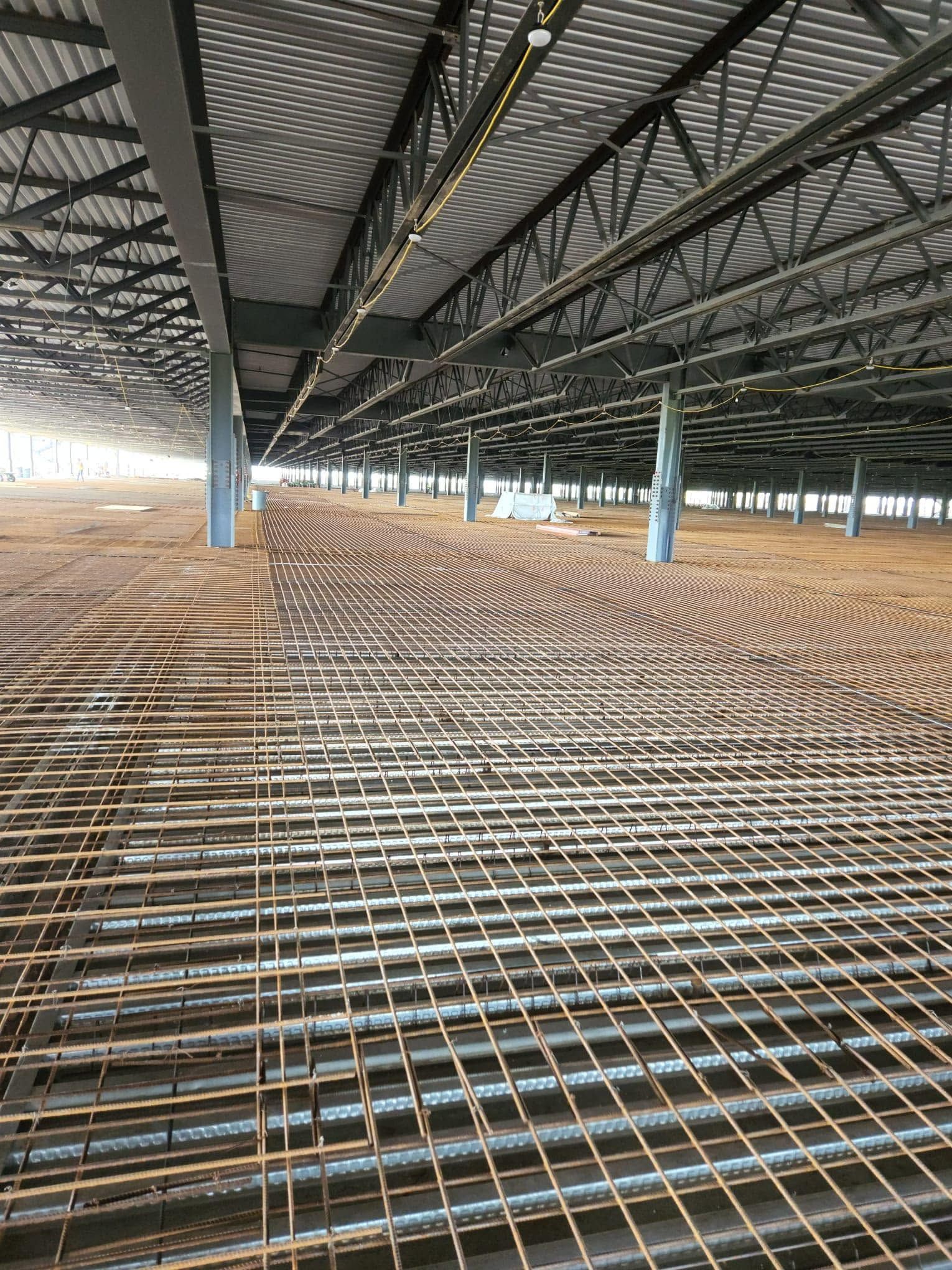 Commercial warehouse rebar installation by Rodbuster Machado LLC in Georgia