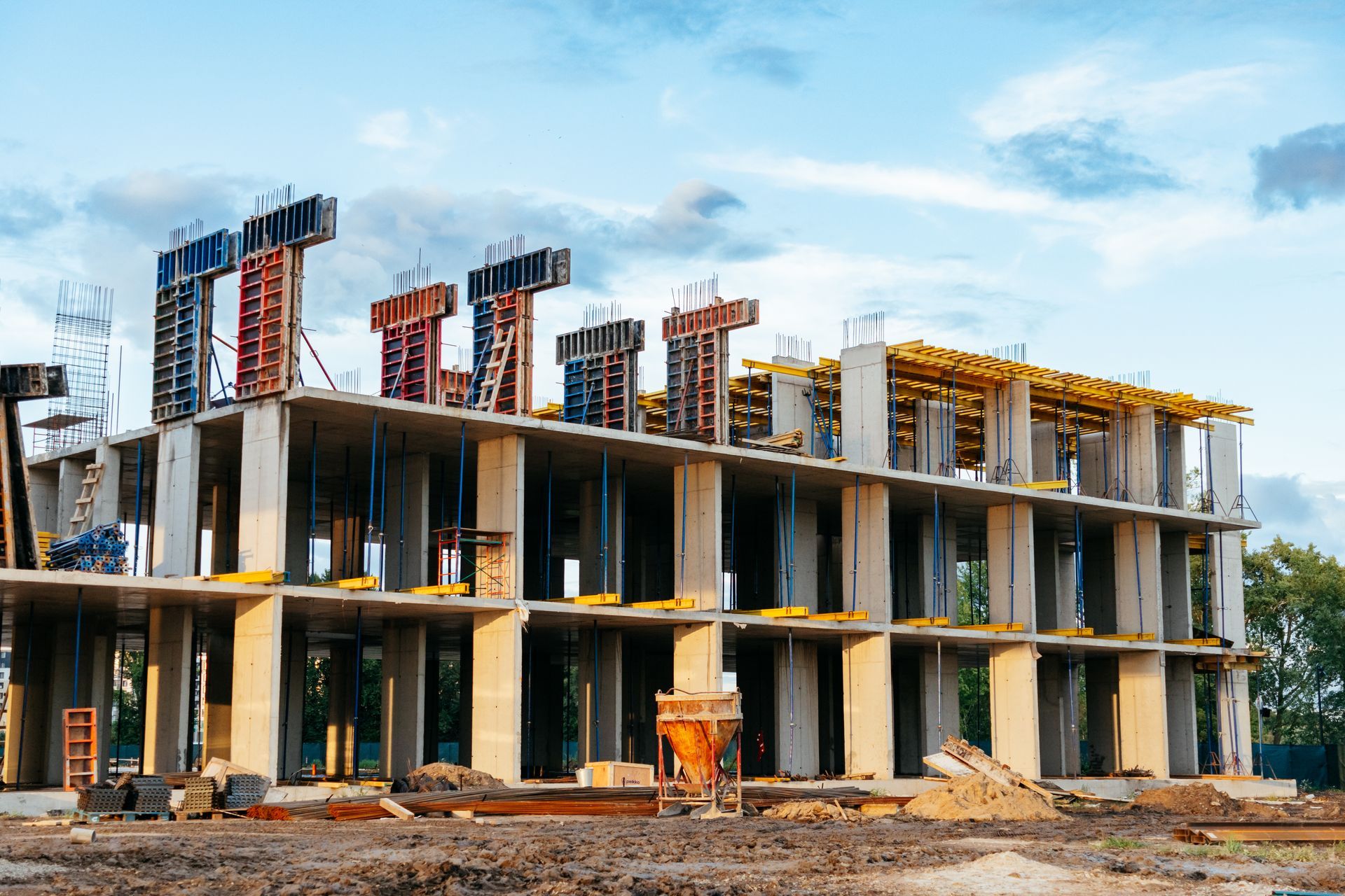 Commercial foundation rebar installation