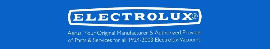 Electrolux logo on blue background with the tagline “Floor Care Service Provider Since 1924”