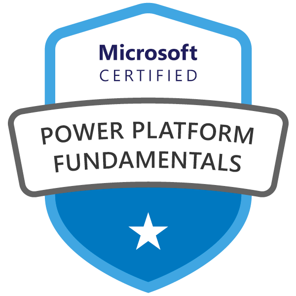 PL-900 badge in Credly Badge Microsoft Certified Power Platform Fundamentals