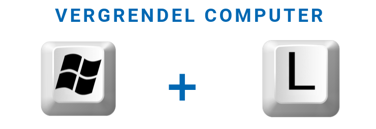 Vergrendel computer met Windowstoets + L