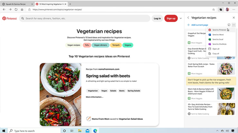 Verzamel websites en stuur ze naar Pinterest