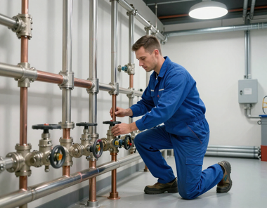 Water line and plumbing installation