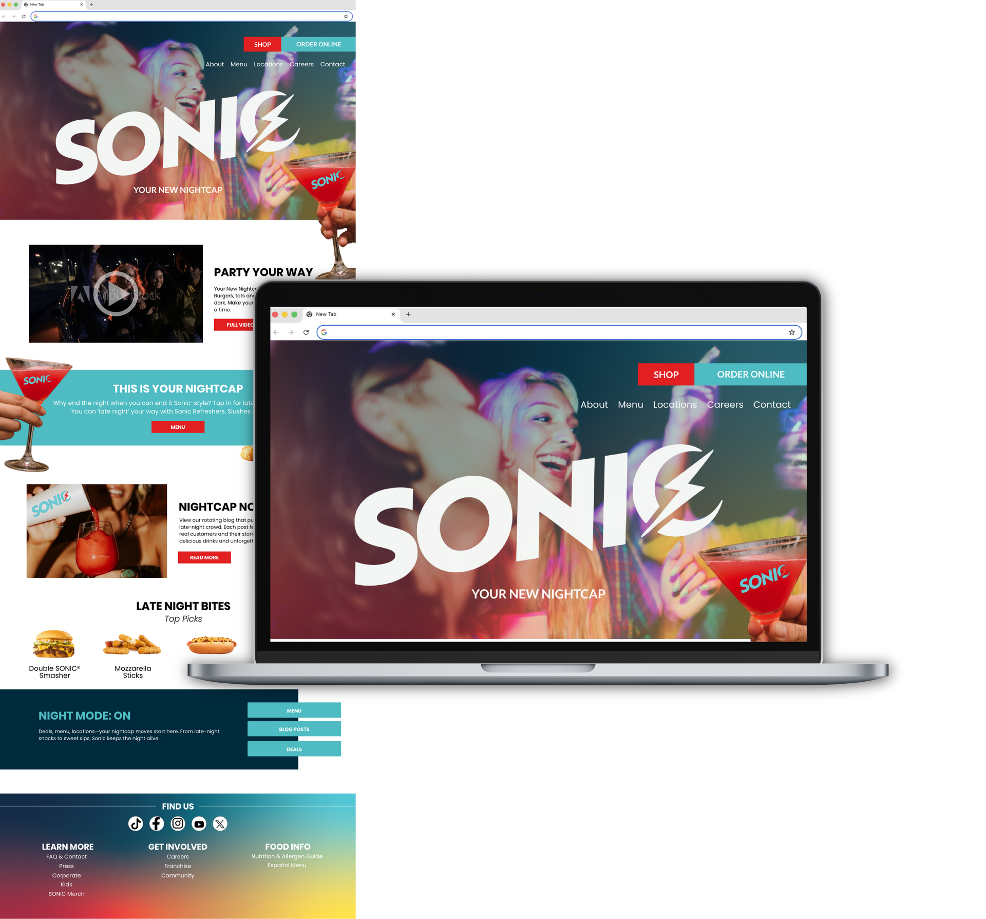 Sonic UX design mockup
