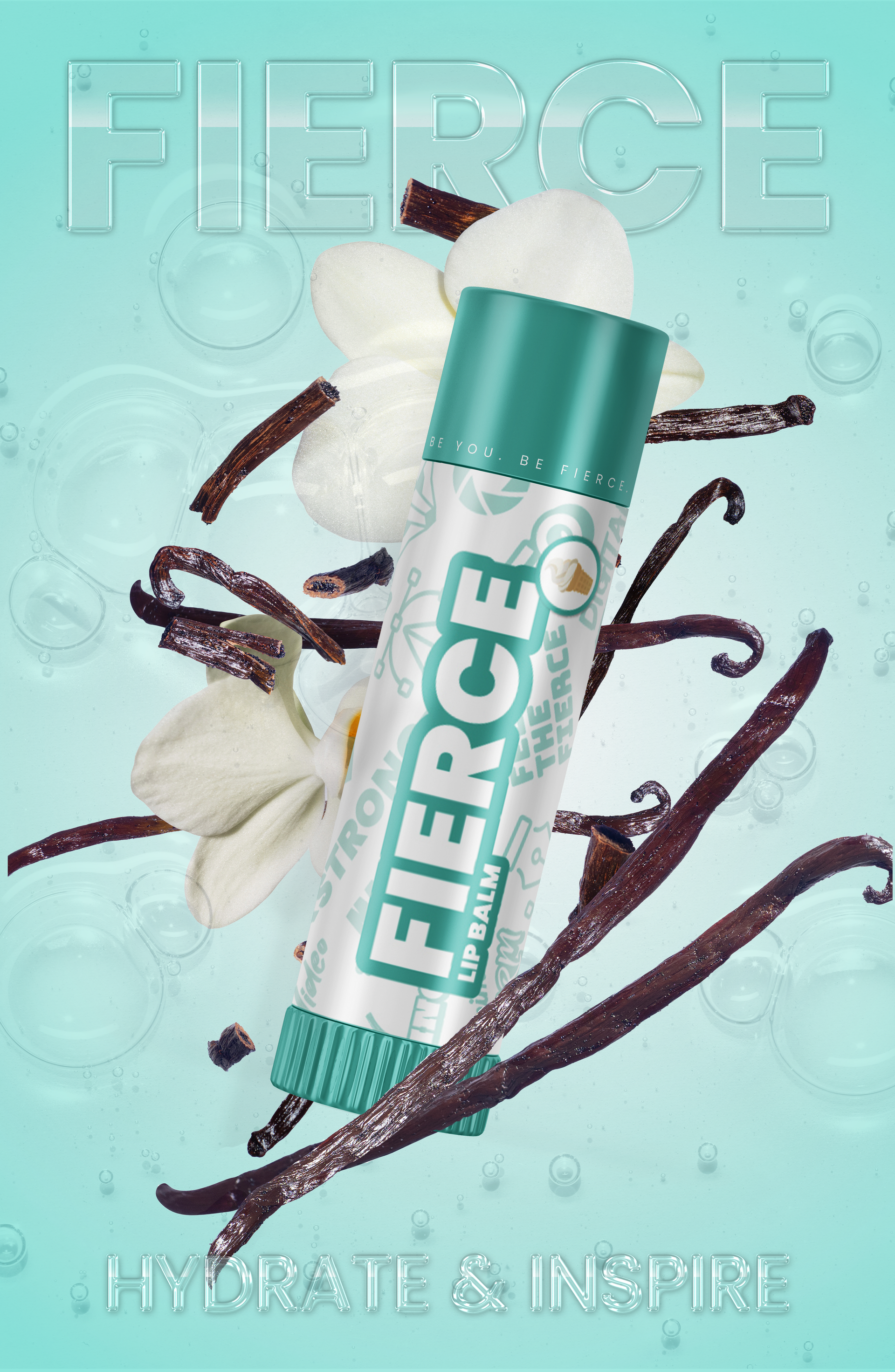 Fierce Teal chapstick poster