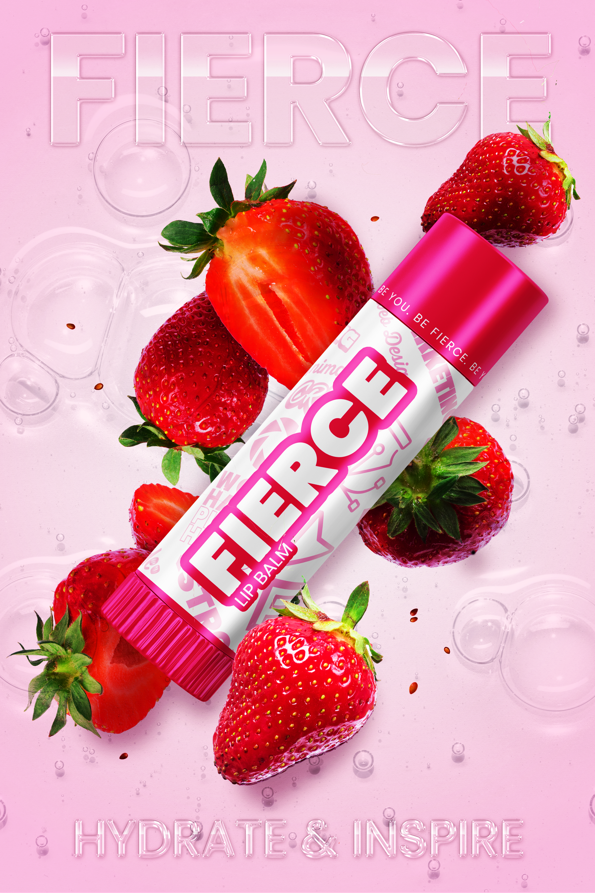 Lip balm tube labeled