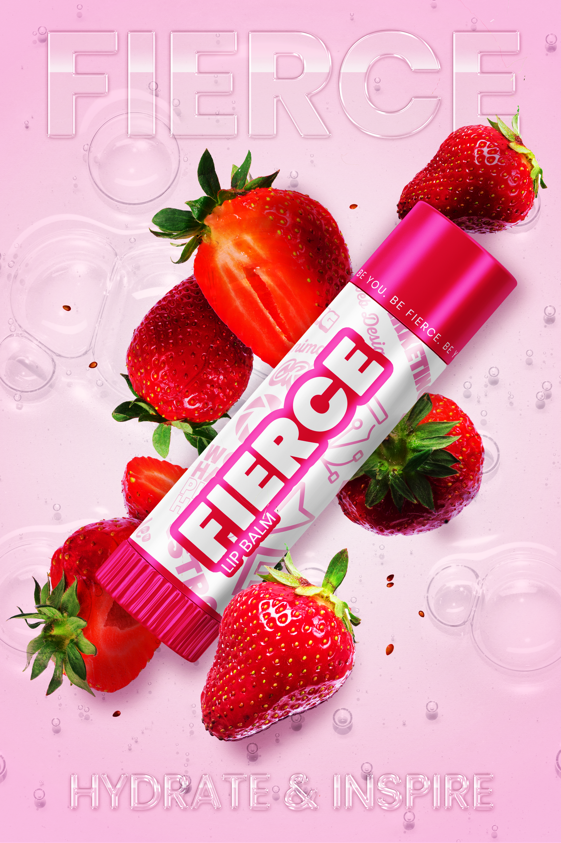 Lip balm tube labeled