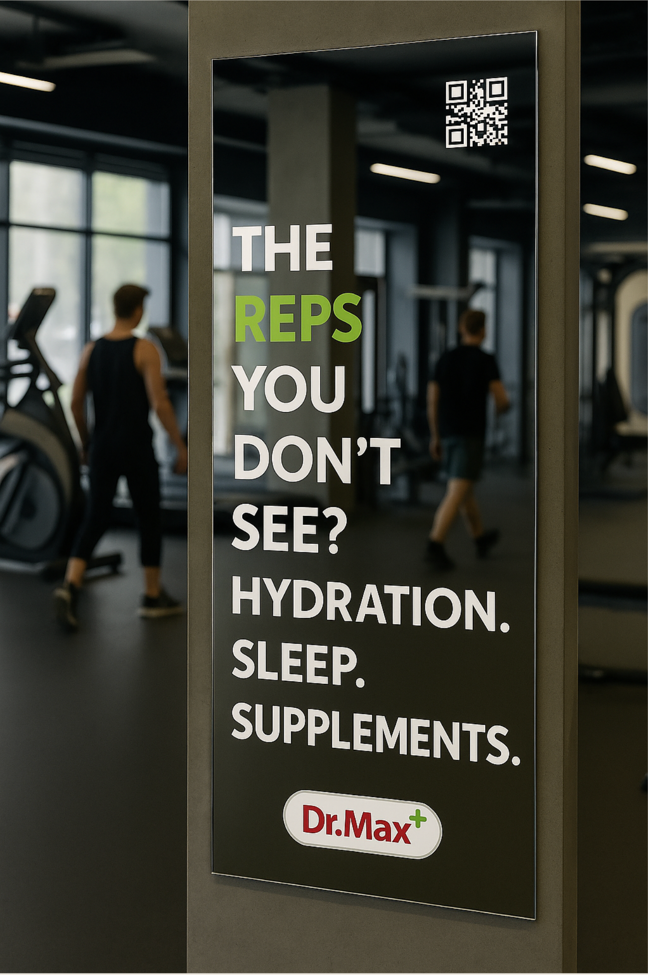 Gym mirror ad: