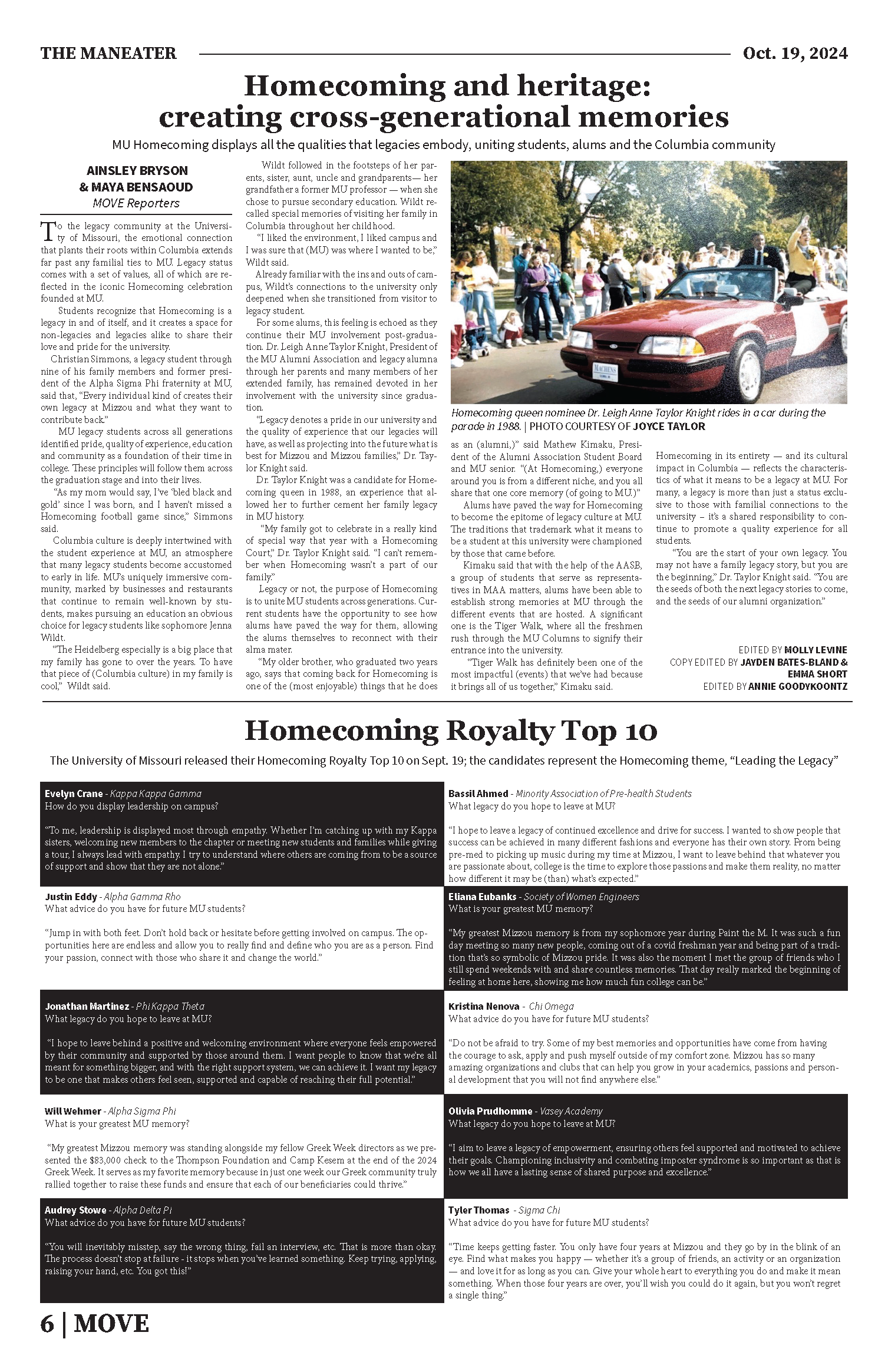 Homecoming Issue spread