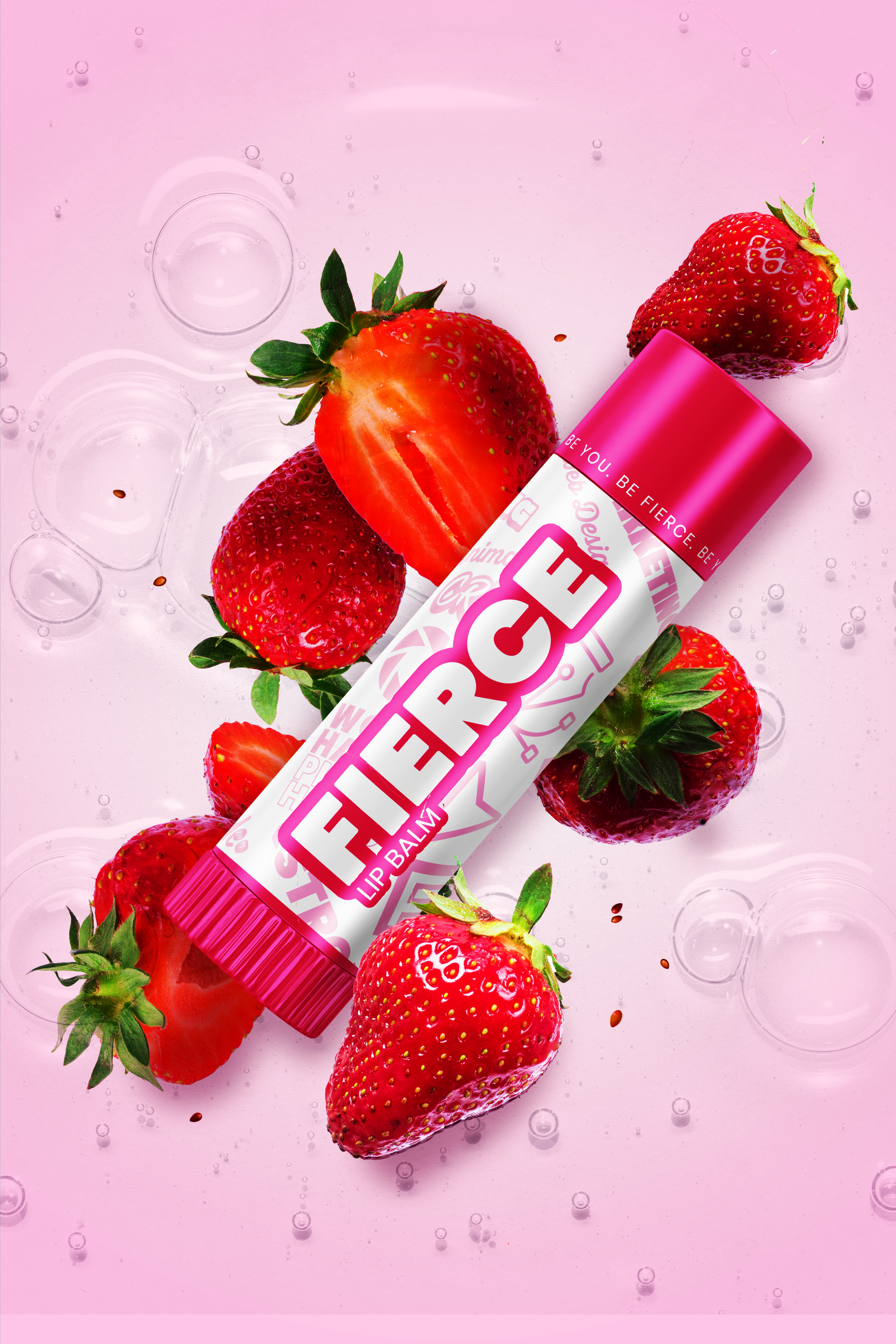 Lip balm tube labeled