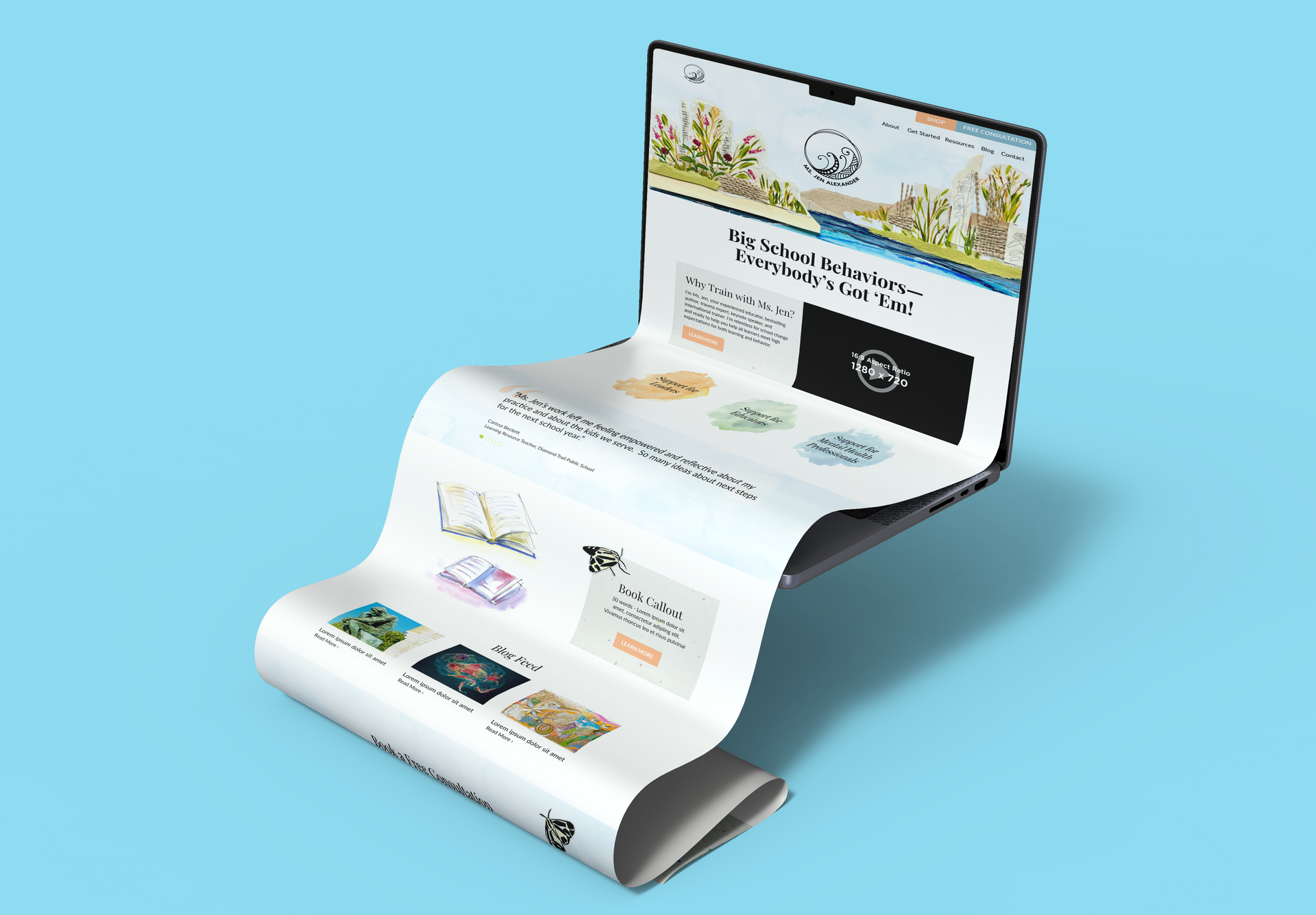 ms jen website mockup