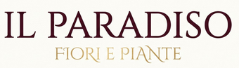 IL PARADISO logo with “FIORI E PIANTE” in gold beneath dark maroon text