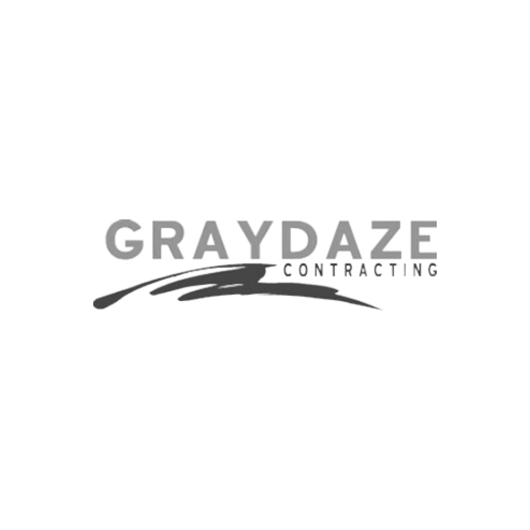 A black and white logo for gray daze contracting