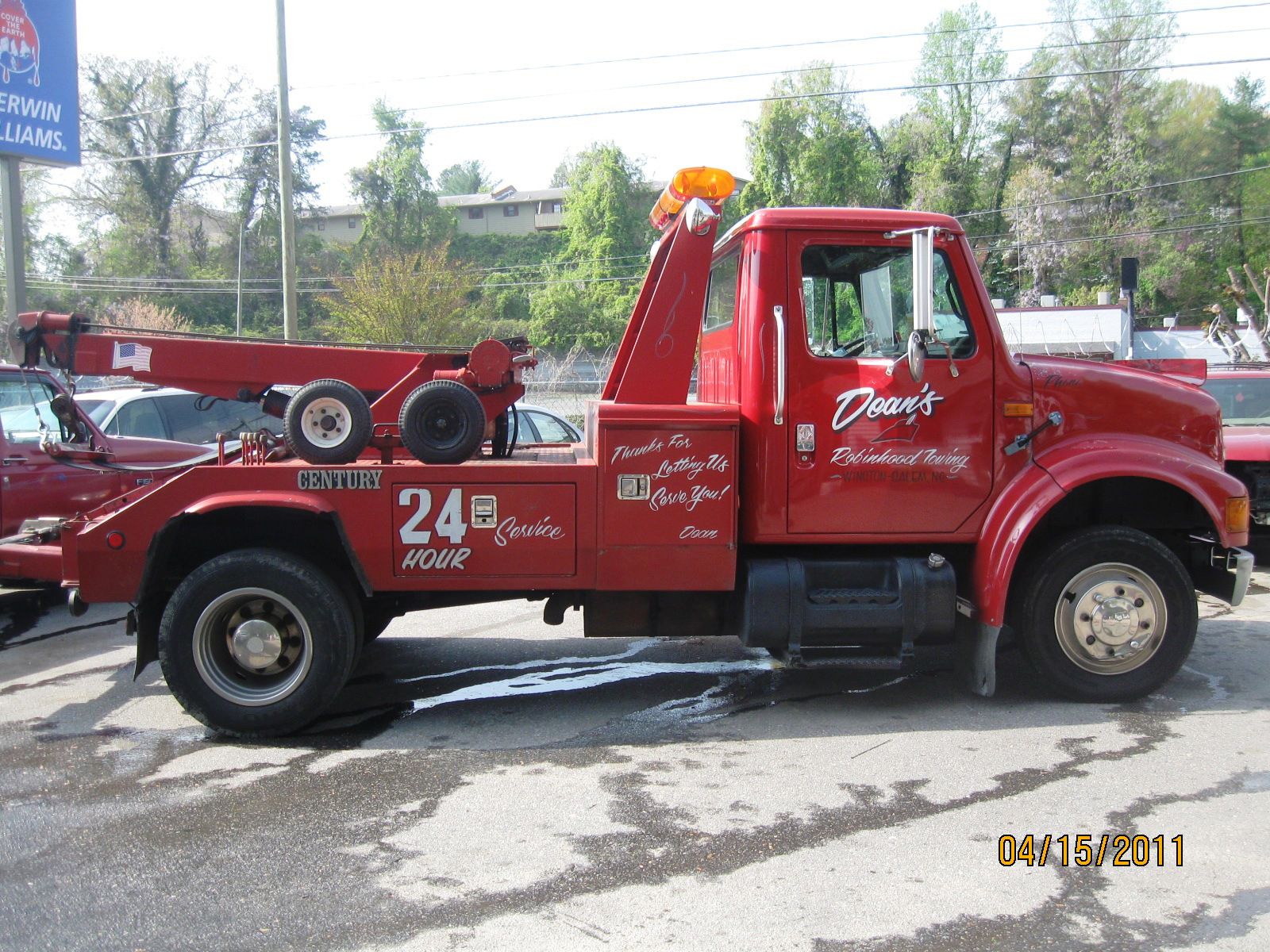 Red Tow Truck in Winston-Salem, NC