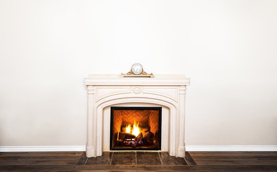 fireplace in the living room