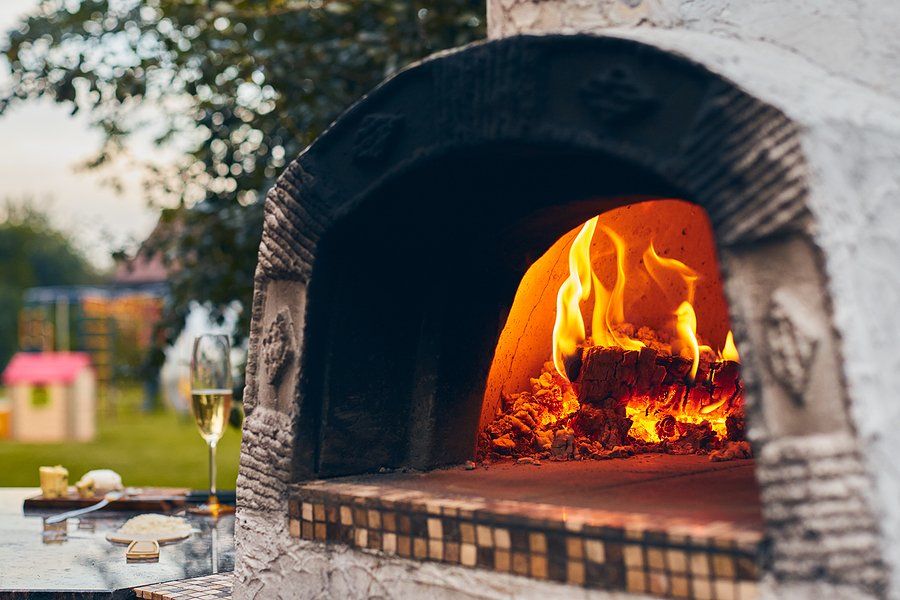burning stove with firewood