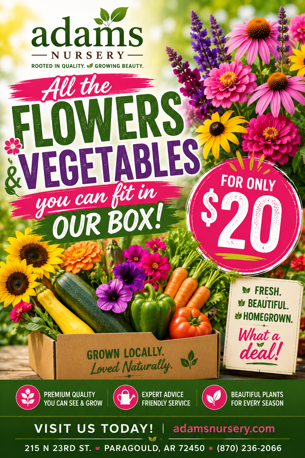 All The Flowers & Vegetables in Box for $20