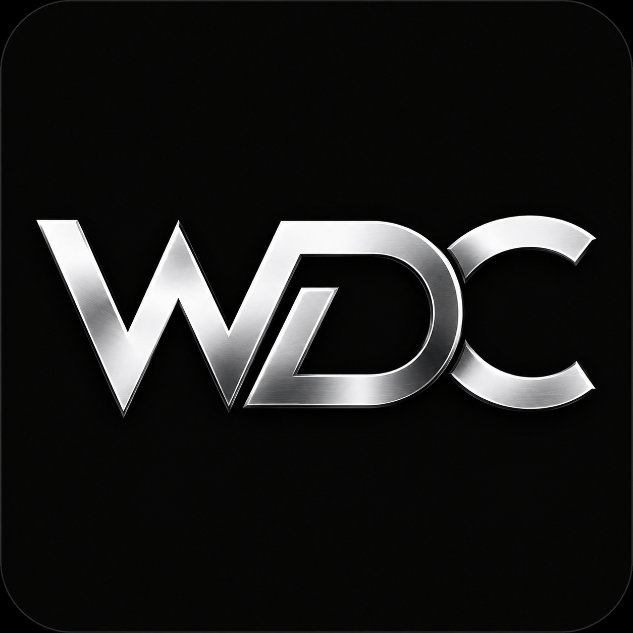 Wisely Digital Co. metallic WDC logo on a black background