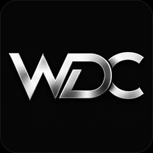 Wisely Digital Co. metallic WDC logo on a black background