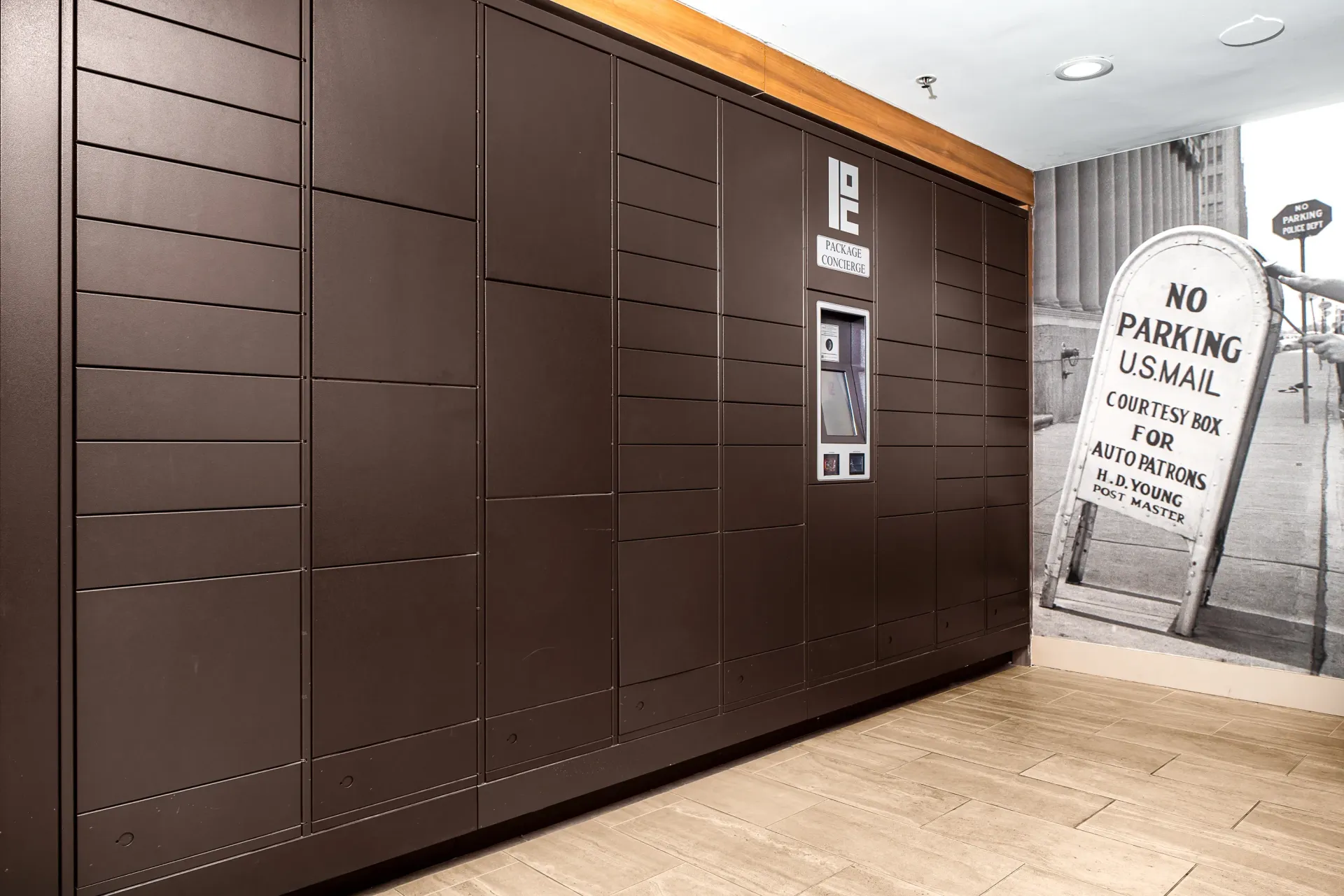 Package concierge lockers for residents.