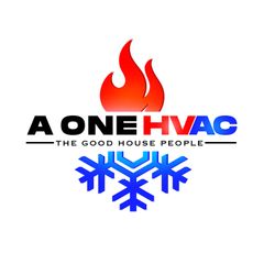 A One HVAC logo with red flame, blue snowflake, and tagline “The Good House People”