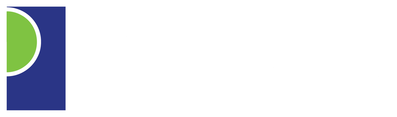 Logo: Blue square with green half-circle; right side of half-circle white, with empty space.