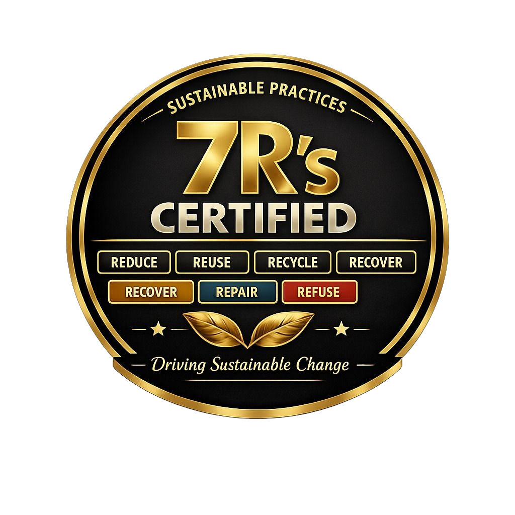 A black and gold circular seal labeled 