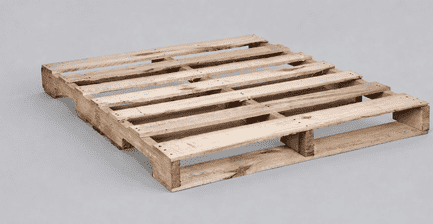 Wooden pallet on a light gray background