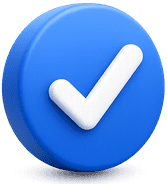 Blue circular checkmark icon with a white check mark