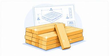 Stacked wooden boards with a blueprint drawing in the background