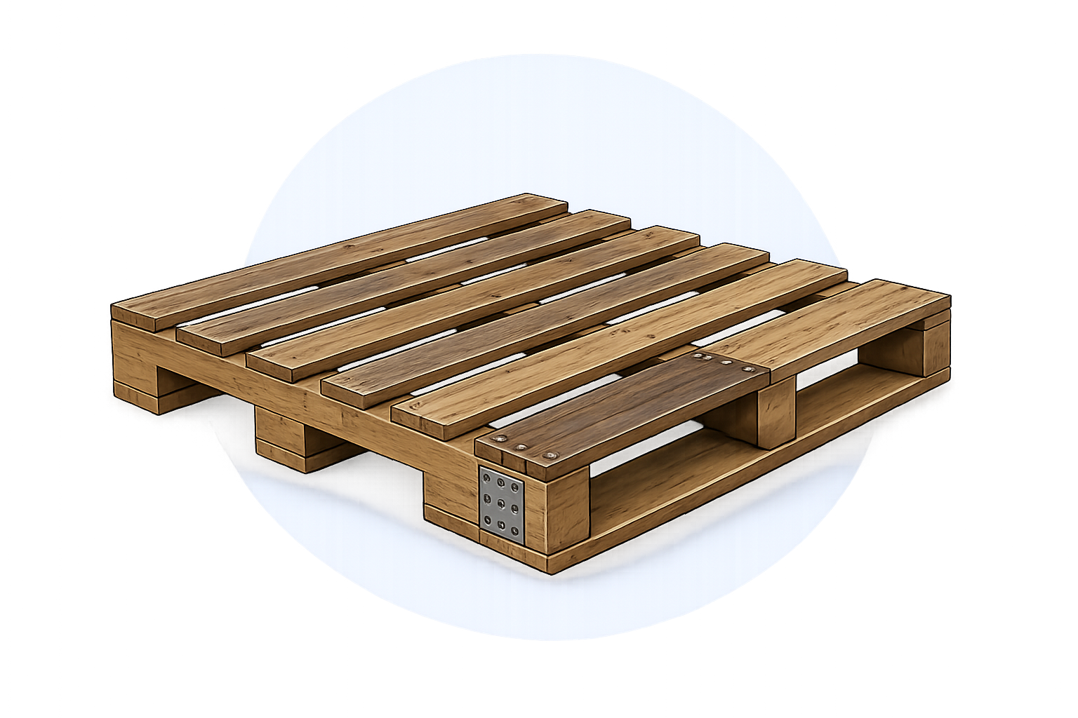 Wooden shipping pallet on a white background