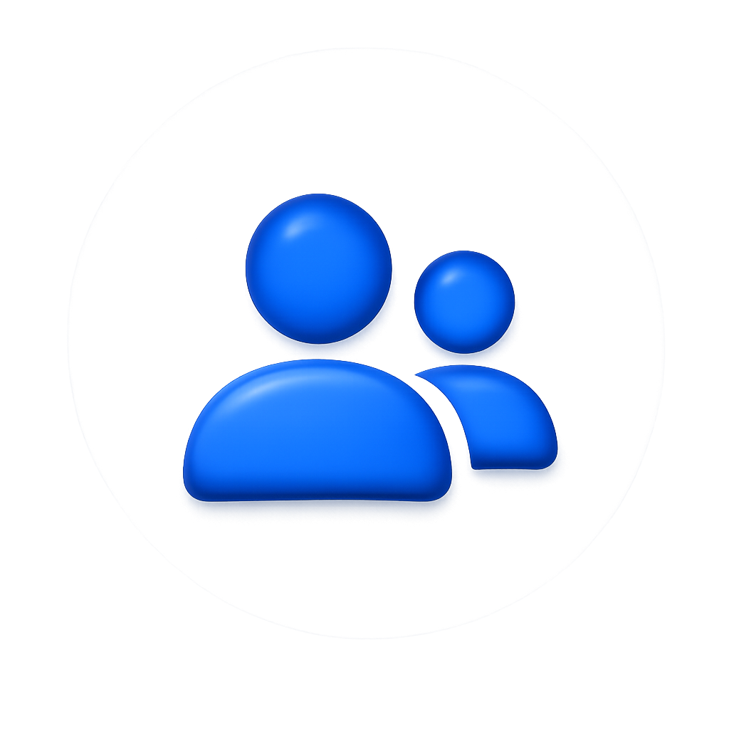 Blue user profile icons of two people