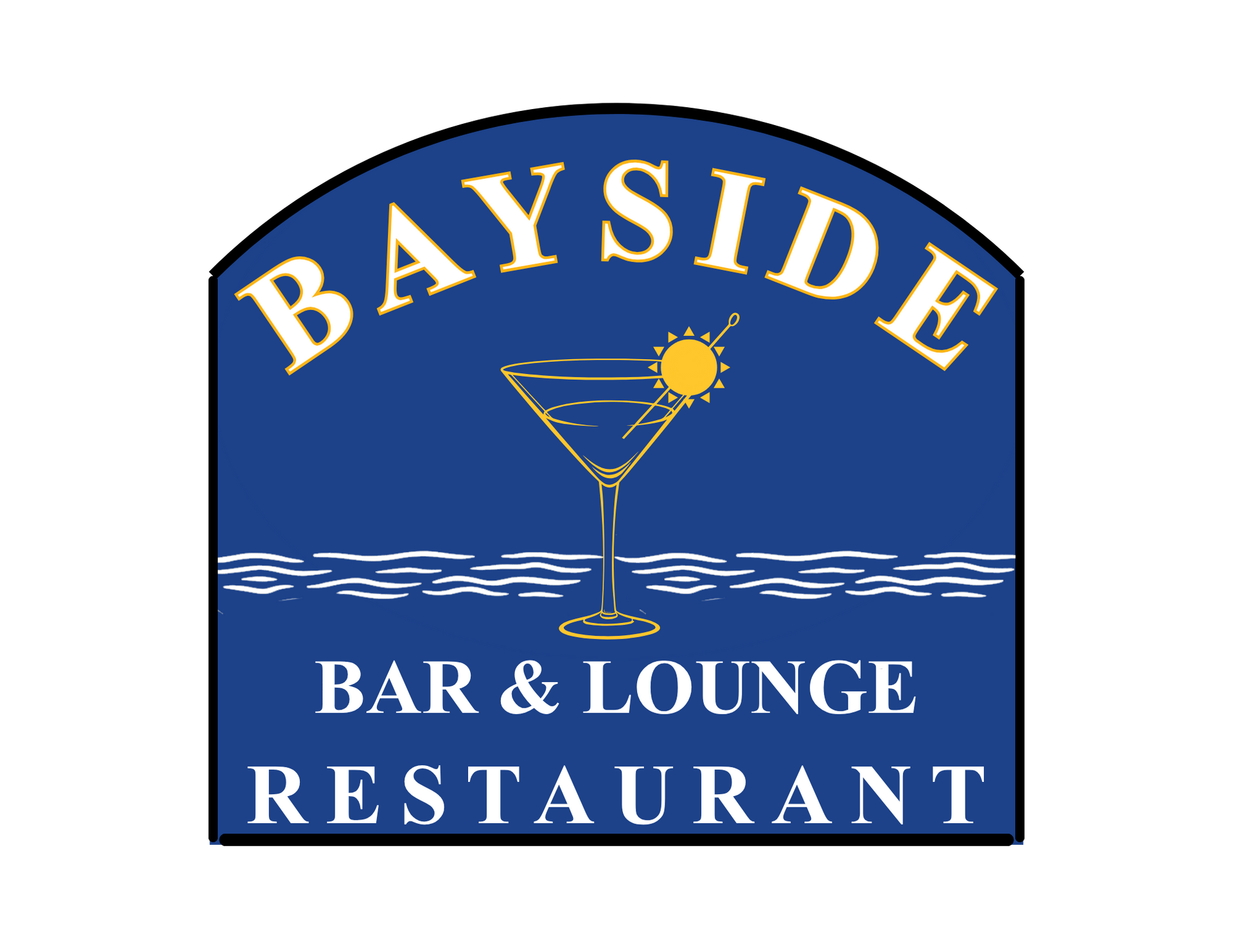 Tomales Bay Resort Bayside Bar & Lounge logo; dark teal circular design with bay view and text.