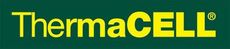 Logo ThermaCELL in testo giallo su sfondo blu scuro.