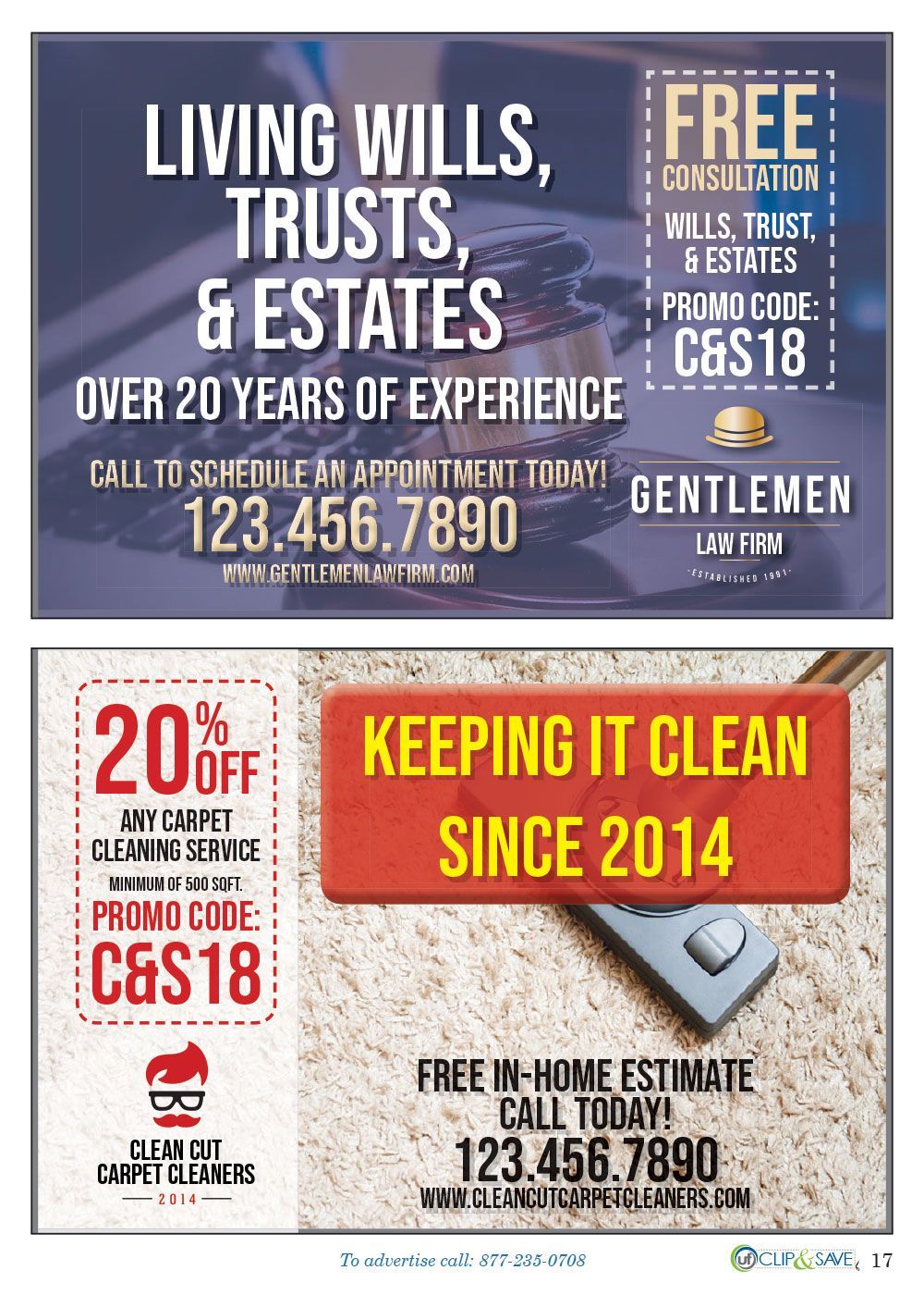 A living wills , trusts , and estates flyer with a picture of a vacuum cleaner.