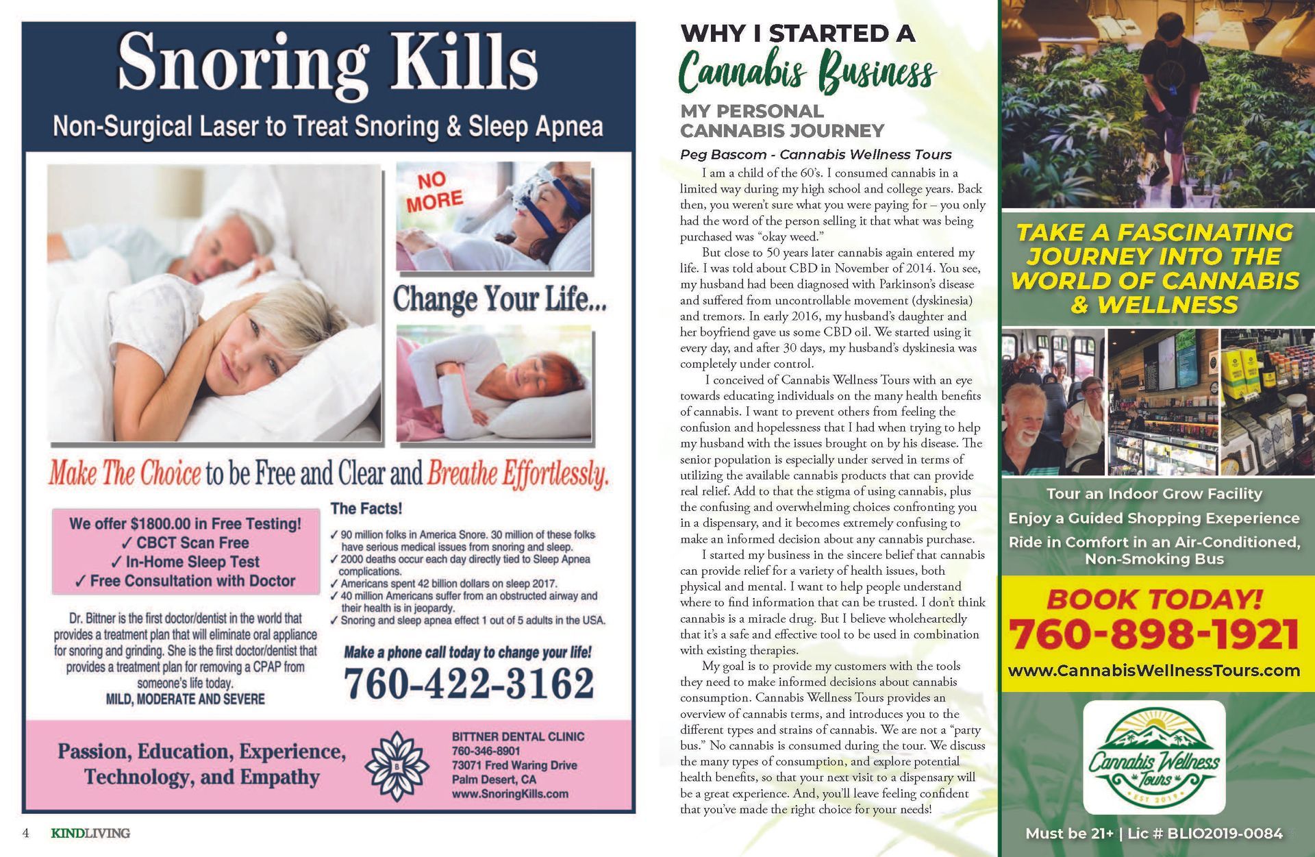Interior spread of a magazine