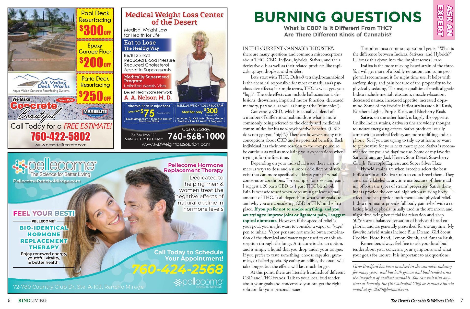 Interior spread of a magazine