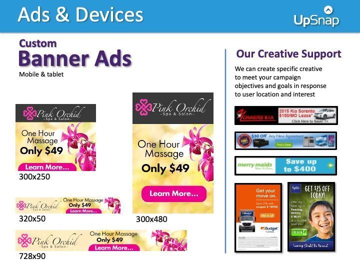A bunch of banner ads on a white background