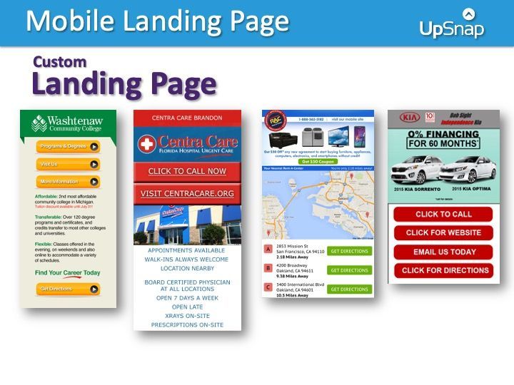 A mobile landing page for a car dealership
